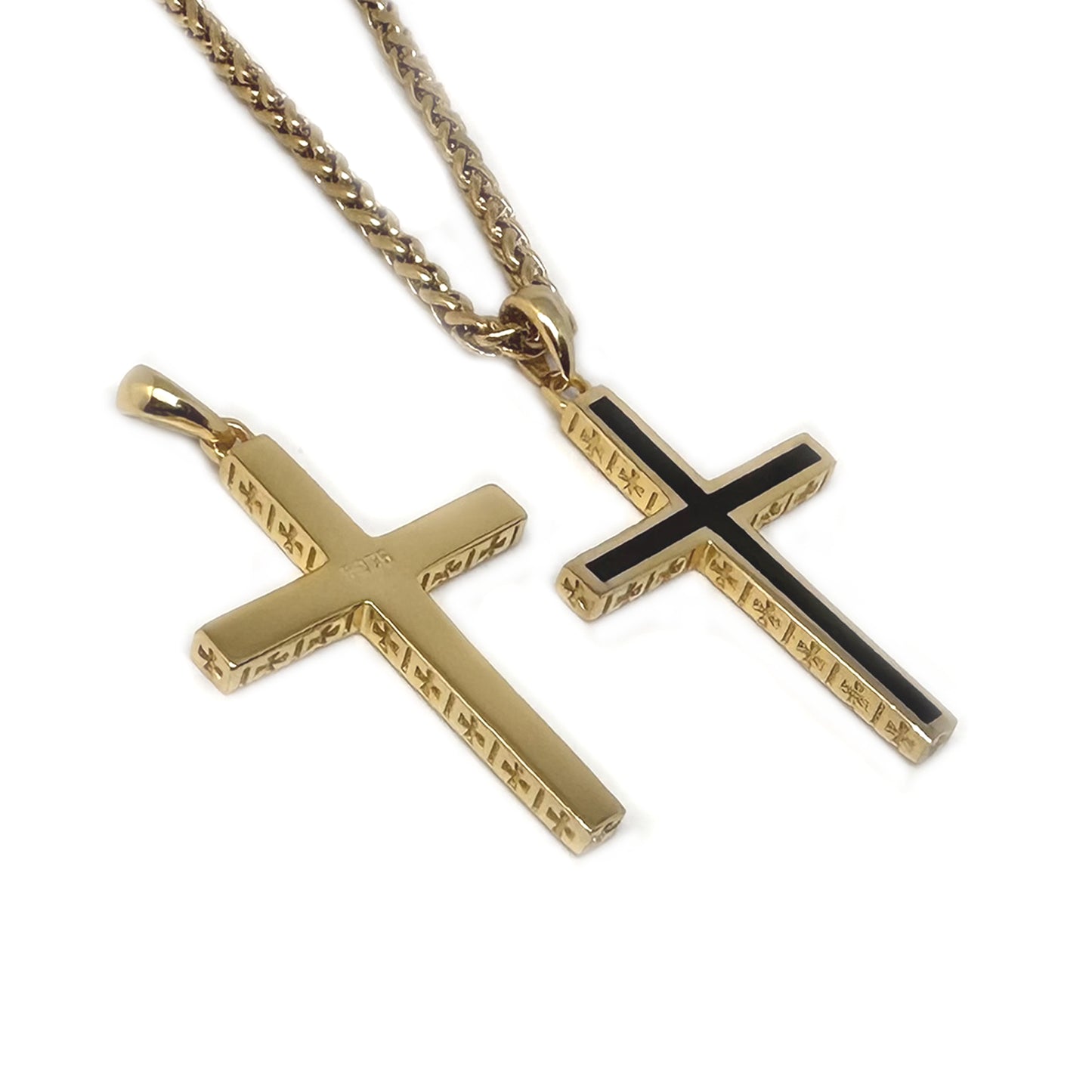 Personalized 18 K Gold Plated 925 Sterling Silver Cross Pendant Necklace with Stainless Steel Chain-Gift for Father ,Dad , Boyfriend ,Husband , Him, Men