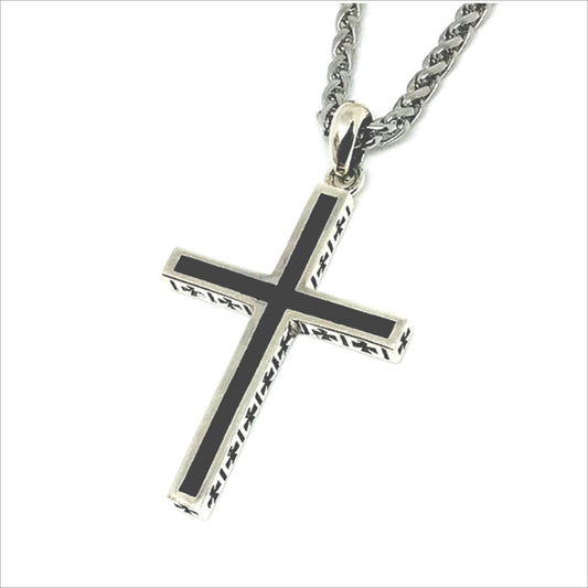 Personalized 925 Sterling Silver Cross Pendant Necklace with Stainless Steel Chain-Gift for Father ,Dad , Boyfriend ,Husband , Him, Men