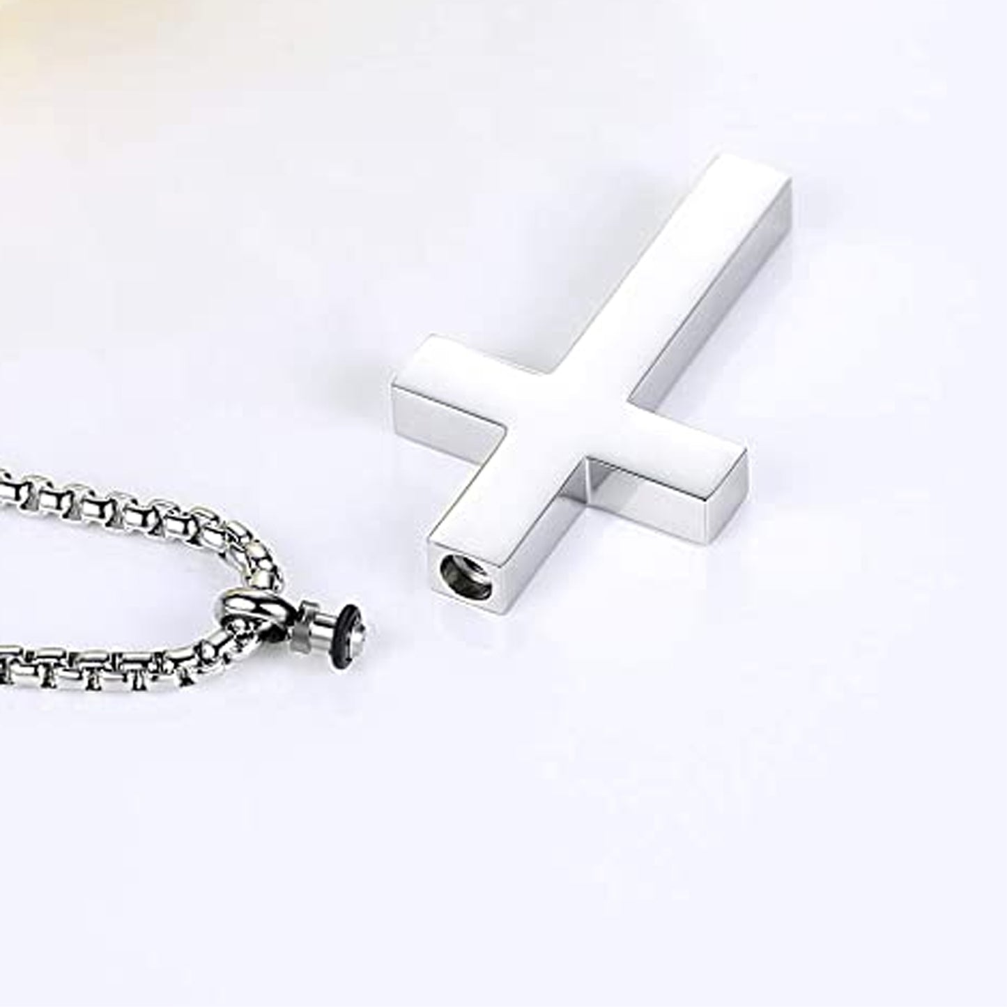 Christmas gift-Personalized CREMATION CROSS URN Necklace Ashes Jewelry Urns Waterproof Pendant Stainless Steel Memorial Ashes Keepsake-S&G