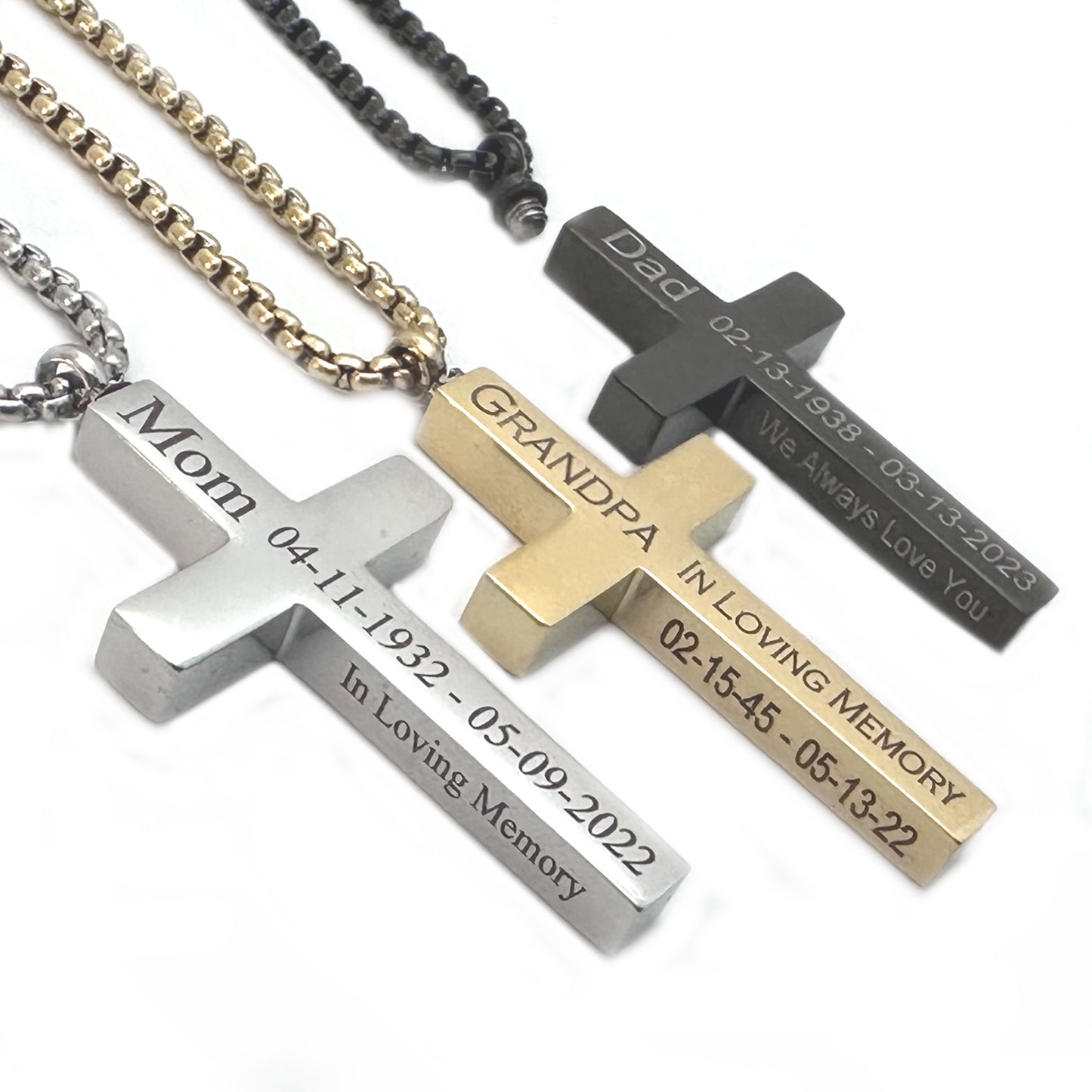 Personalized URN CREMATION CROSS URN Necklace Ashes Jewelry Urns Waterproof Pendant Custom Engraved Memorial Ashes Keepsake-B, S, G.