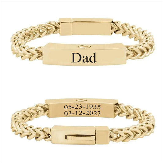 Personalized URN 18 K Gold Plated Stainless Steel Bracelet, Personalized Jewelry, URN for Human Ashes and Animal Ashes-Gift for Him, Her.