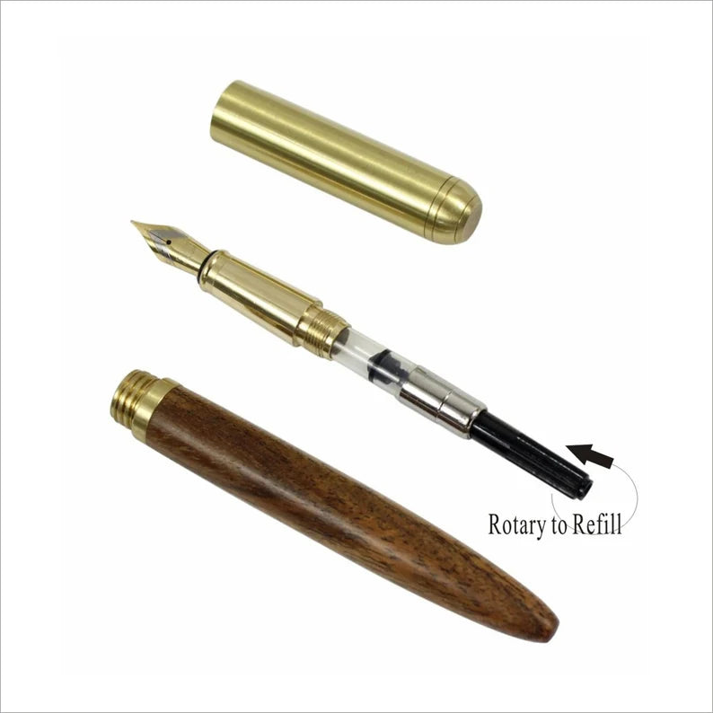 Personalized Engraved Custom Brass Wood ink pen, Fountain pen gift for him-Christmas , Father's day , Anniversary , Birthday gift